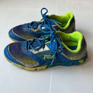 FILA DLS Size 6 Blue Yellow Athletic Shoes Sneakers